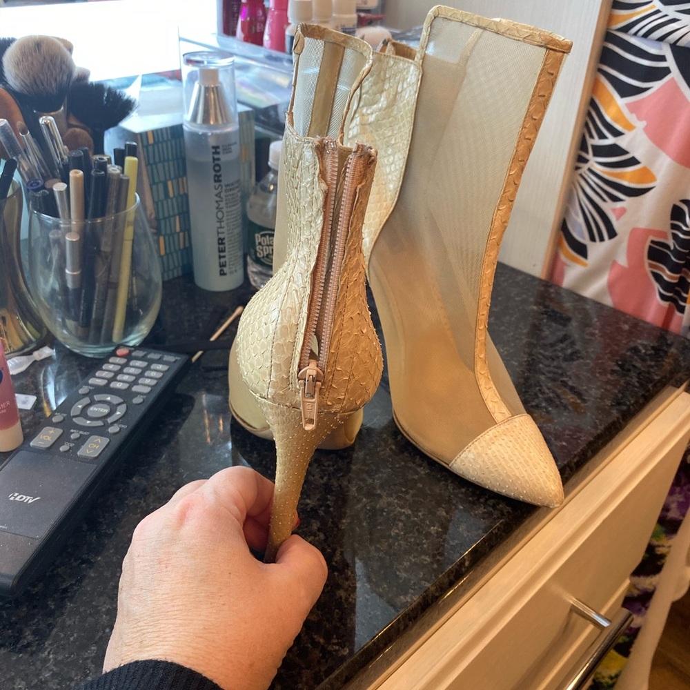 Reed Krakoff Mesh And Python Booties - image 6